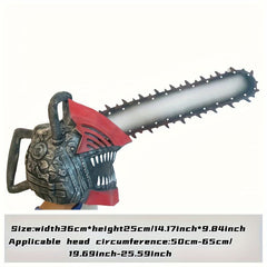 Men's Latex Chainsaw Head Mask Anime Makeup Funny Halloween Props