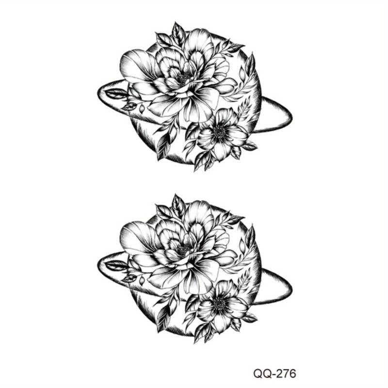 Hand Back Clavicle Tattoo Stickers Waterproof Temporary Totem Flower