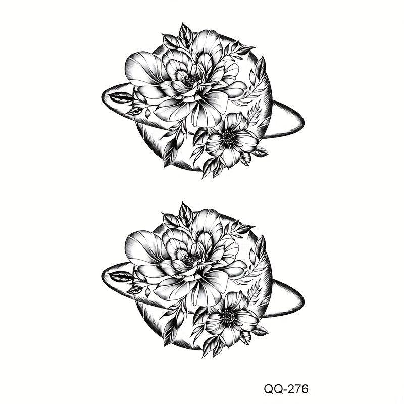 Hand Back Clavicle Tattoo Stickers Waterproof Temporary Totem Flower