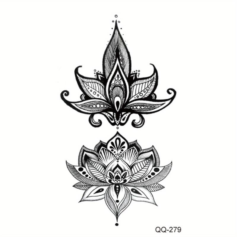 Hand Back Clavicle Tattoo Stickers Waterproof Temporary Totem Flower