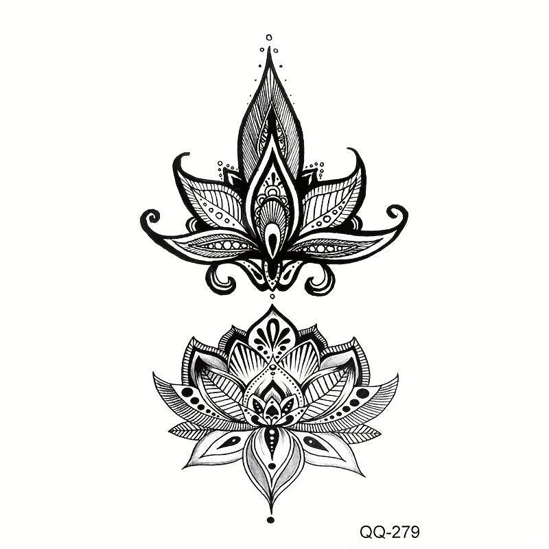 Hand Back Clavicle Tattoo Stickers Waterproof Temporary Totem Flower