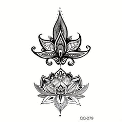 Hand Back Clavicle Tattoo Stickers Waterproof Temporary Totem Flower