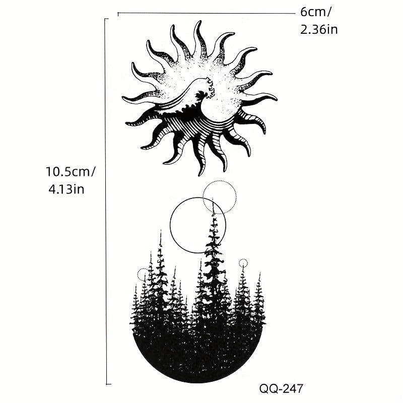 Hand Back Clavicle Tattoo Stickers Waterproof Temporary Totem Flower