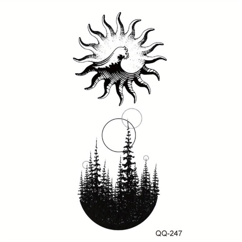 Hand Back Clavicle Tattoo Stickers Waterproof Temporary Totem Flower