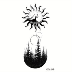 Hand Back Clavicle Tattoo Stickers Waterproof Temporary Totem Flower