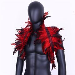 Halloween Feather Scarf Gothic Style Dress Up Costume Accessories