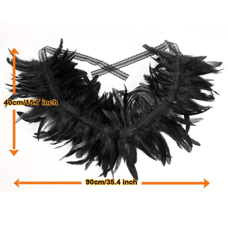 Halloween Feather Scarf Gothic Style Dress Up Costume Accessories