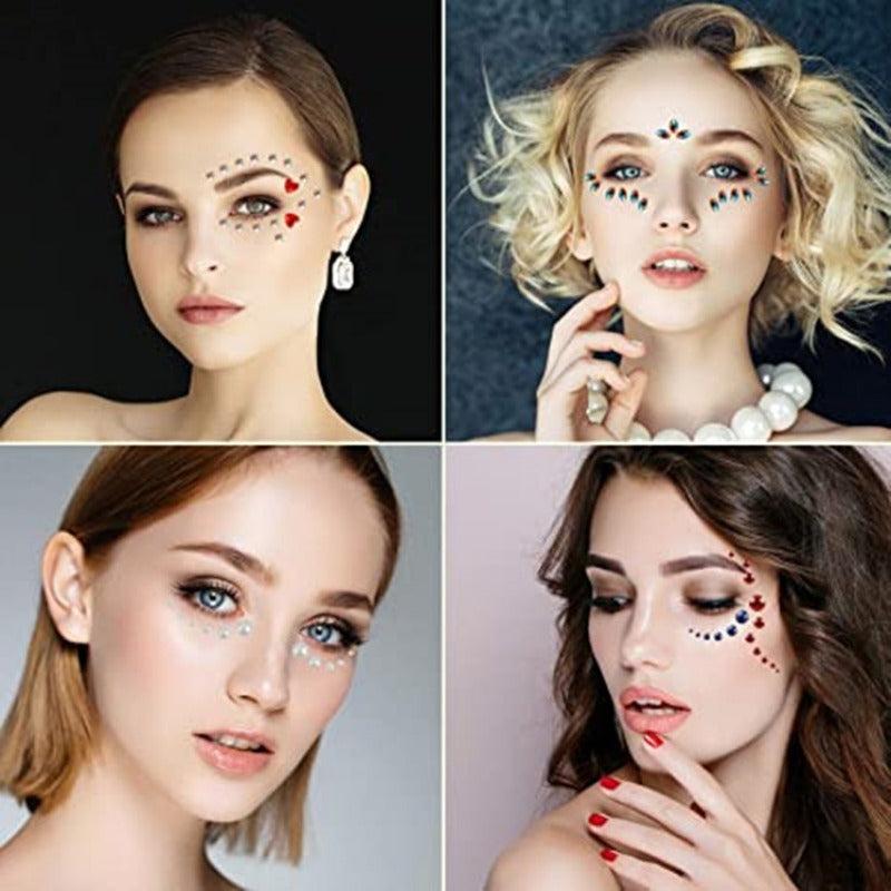 Bridal Makeup Eye Stickers Faux Pearl Rhinestone Tear Face Stage Makeup