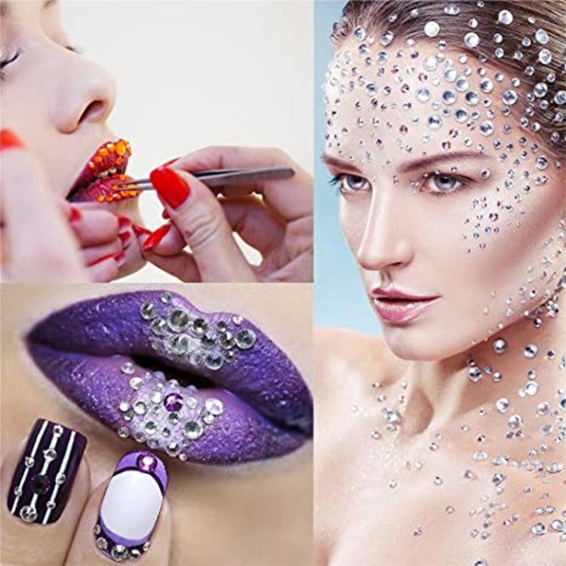 Bridal Makeup Eye Stickers Faux Pearl Rhinestone Tear Face Stage Makeup