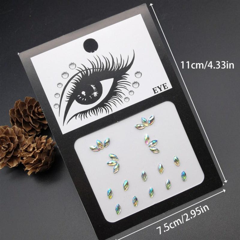Bridal Makeup Eye Stickers Faux Pearl Rhinestone Tear Face Stage Makeup