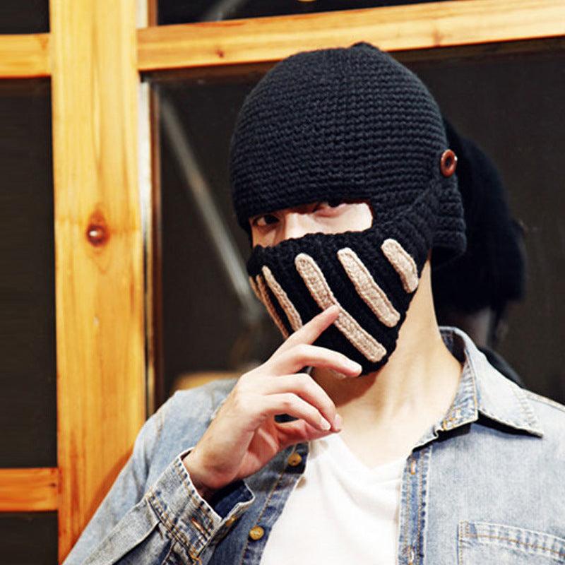 Men's Knight Knitted Winter Mask Hat
