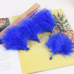 50pcs Macaroon Feather Colorful Turkey Feather Natural Feather Decoration