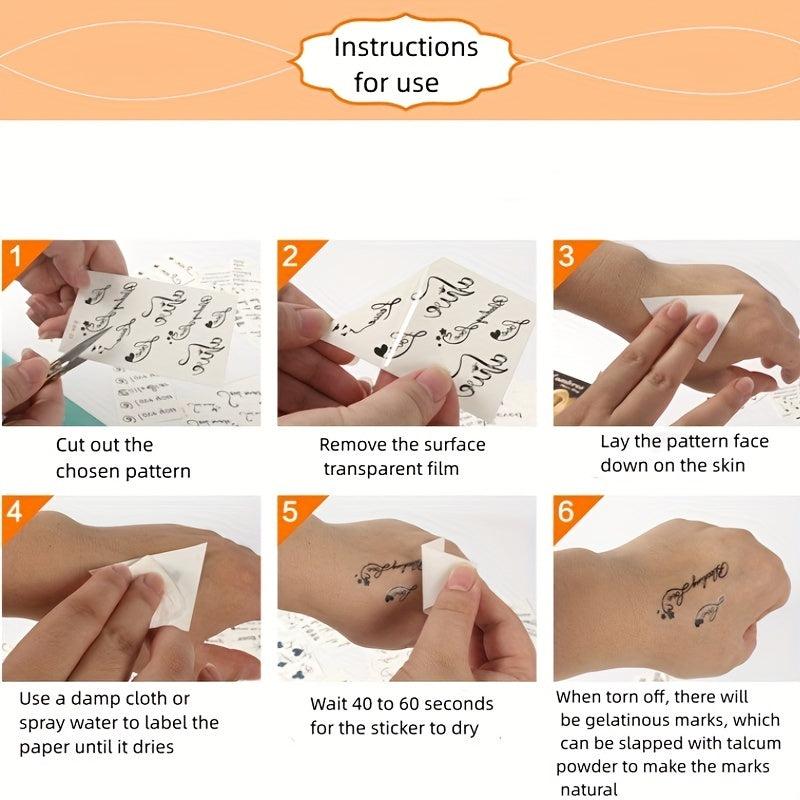 Dark Personality 3D Tattoo Stickers, Waterproof Temporary Tattoo Stickers