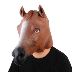 Men's Latex Horse Head Mask Animal Headgear Party Dress Up