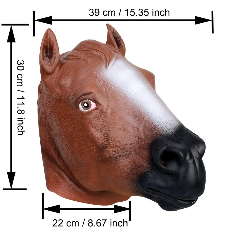 Men's Latex Horse Head Mask Animal Headgear Party Dress Up