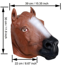 Men's Latex Horse Head Mask Animal Headgear Party Dress Up