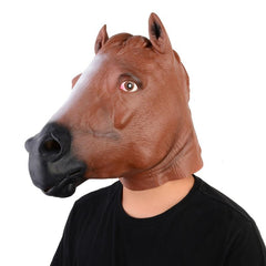 Men's Latex Horse Head Mask Animal Headgear Party Dress Up