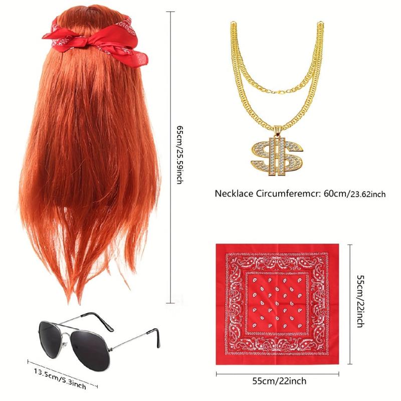 Men's Rocker Wig Set for Halloween and Cosplay