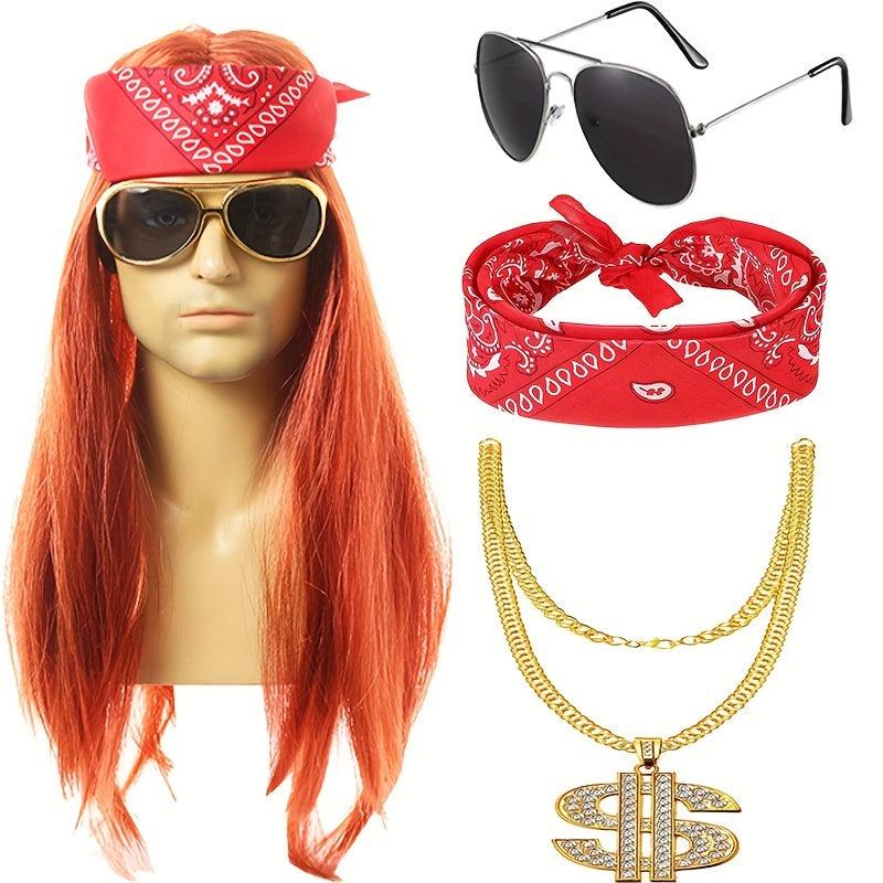 Men's Rocker Wig Set for Halloween and Cosplay
