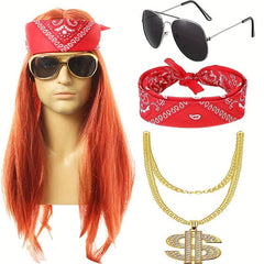 Men's Rocker Wig Set for Halloween and Cosplay