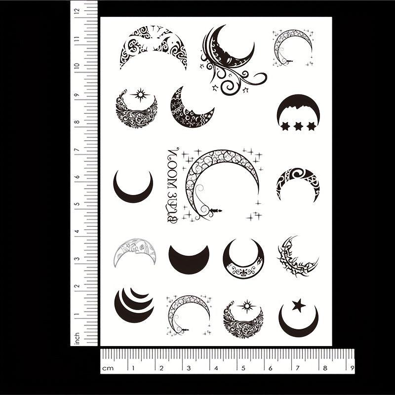 Moon Pattern Tattoo Sticker Waterproof Body Stickers