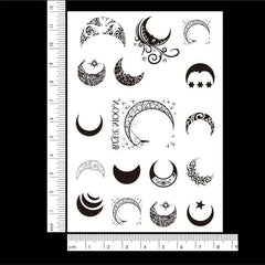Moon Pattern Tattoo Sticker Waterproof Body Stickers