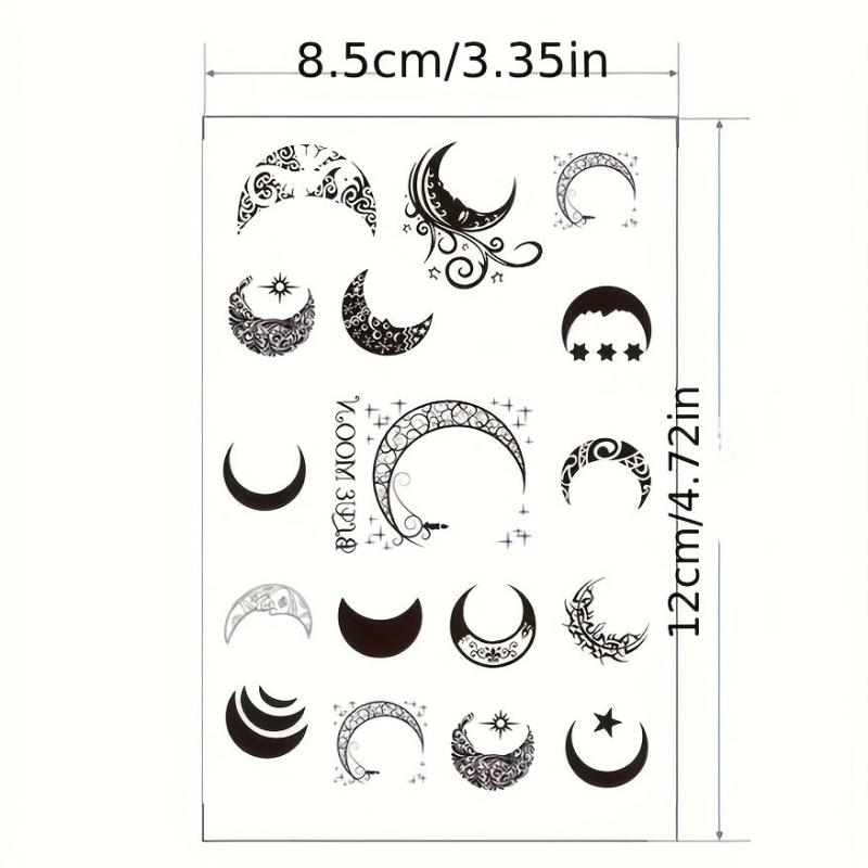 Moon Pattern Tattoo Sticker Waterproof Body Stickers