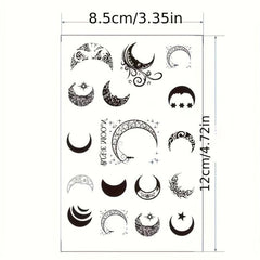 Moon Pattern Tattoo Sticker Waterproof Body Stickers
