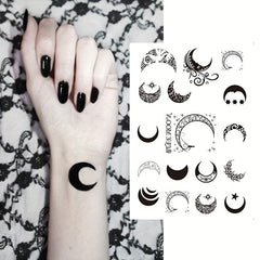 Moon Pattern Tattoo Sticker Waterproof Body Stickers