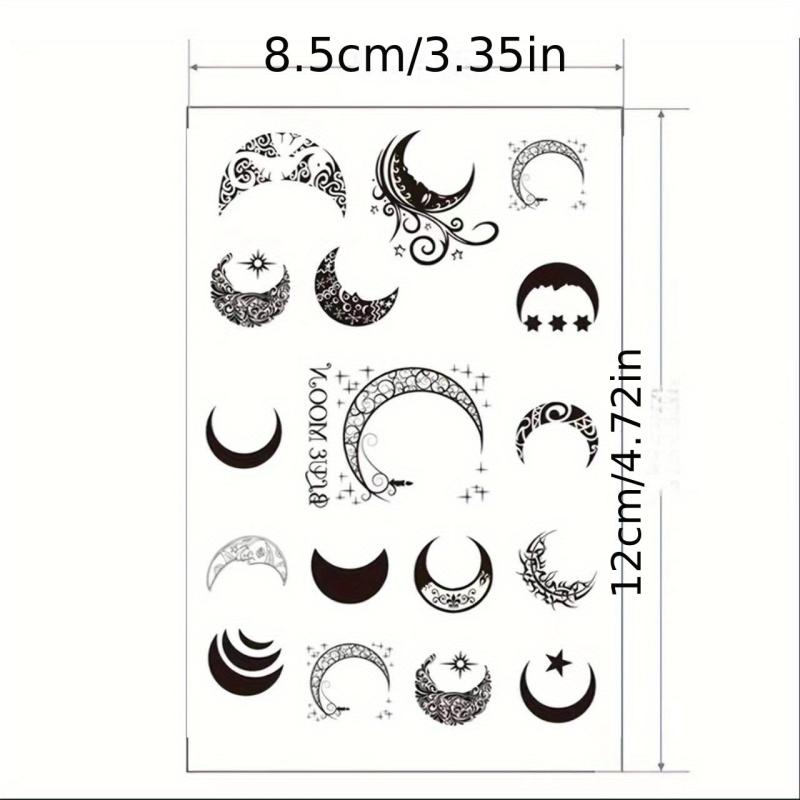 Moon Pattern Tattoo Sticker Waterproof Body Stickers