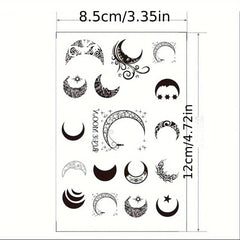 Moon Pattern Tattoo Sticker Waterproof Body Stickers