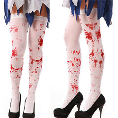 Halloween Nurse Bloody Socks Makeup Ball Knee Socks