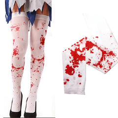 Halloween Nurse Bloody Socks Makeup Ball Knee Socks