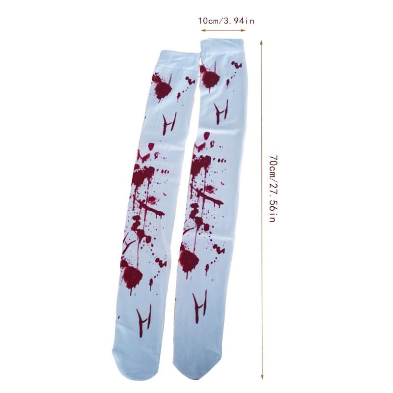 Halloween Nurse Bloody Socks Makeup Ball Knee Socks