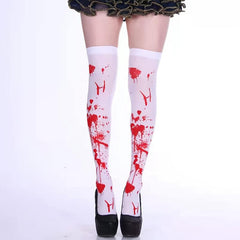 Halloween Nurse Bloody Socks Makeup Ball Knee Socks