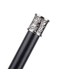 Vintage Style Walking Stick with Silver Eagle Head - 36.6in