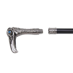 Vintage Style Walking Stick with Silver Eagle Head - 36.6in