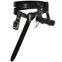 Medieval Belt Nordic Viking Knight Dagger Sword Frog PU Leather Belt