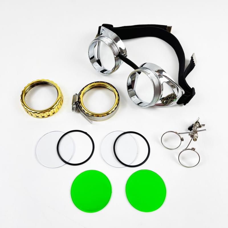 Vintage Steampunk Style Glasses Double Layer Glasses Metal Magnifying Glass