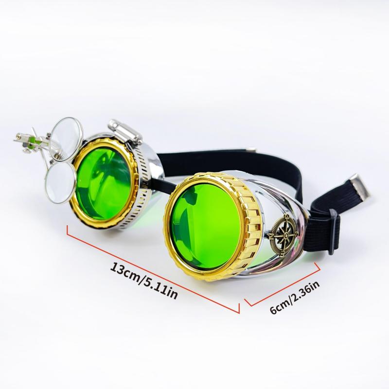 Vintage Steampunk Style Glasses Double Layer Glasses Metal Magnifying Glass