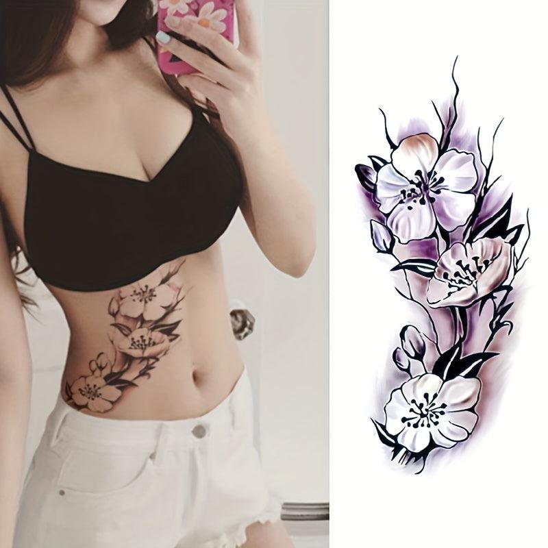 Flower Temporary Tattoo Sticker Print