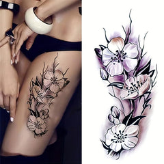 Flower Temporary Tattoo Sticker Print