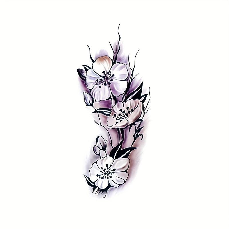 Flower Temporary Tattoo Sticker Print