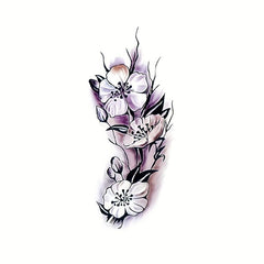 Flower Temporary Tattoo Sticker Print