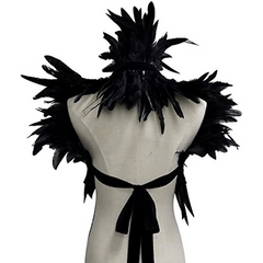 Gothic Feather Cape Shawl Shrug Wrap Collar for Halloween Party
