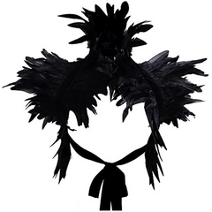 Gothic Feather Cape Shawl Shrug Wrap Collar for Halloween Party