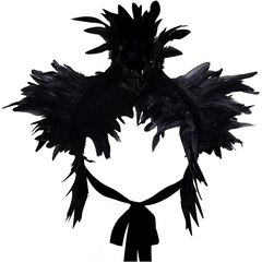 Gothic Feather Cape Shawl Shrug Wrap Collar for Halloween Party
