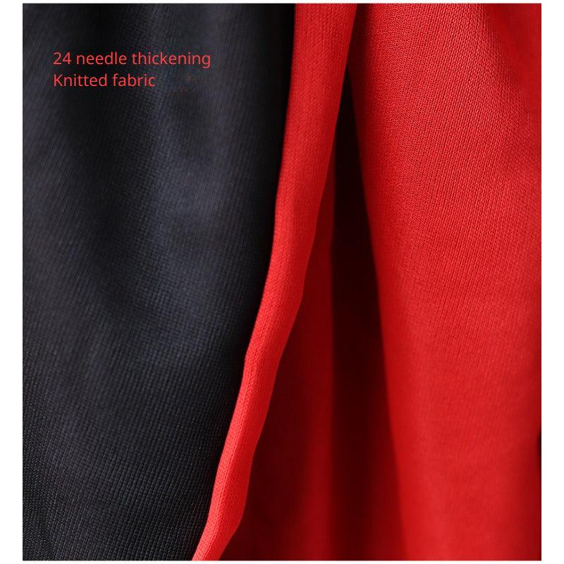 Adult Red Halloween Cloak with Stand Collar