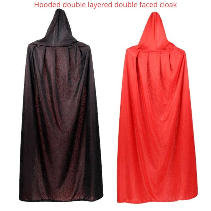 Adult Red Halloween Cloak with Stand Collar