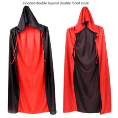 Adult Red Halloween Cloak with Stand Collar